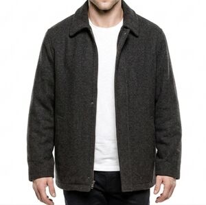 Chaps Men's Wool Blend Zip-up Jacket in Dark Gray